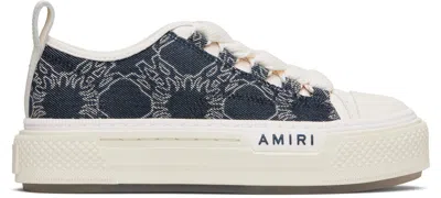 Amiri Navy & White Ma Quad Denim Court Low Sneakers