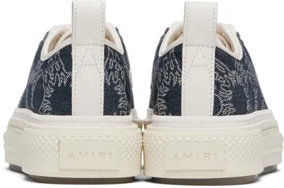 Amiri Navy & White Ma Quad Denim Court Low Sneakers