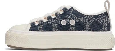 Amiri Navy & White Ma Quad Denim Court Low Sneakers