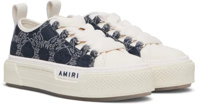 Amiri Navy & White Ma Quad Denim Court Low Sneakers