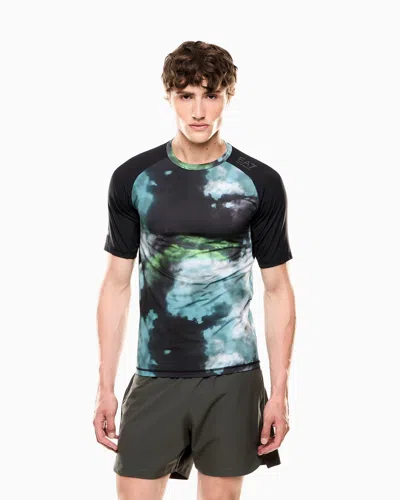 Ea7 Dynamic Athlete Printed T-shirt In Vigor7 Technical Fabric