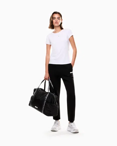 Ea7 Dynamic Athlete Crew-neck T-shirt In Natural Ventus7 Technical Fabric In White