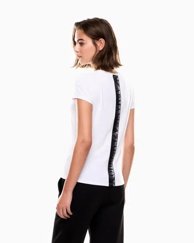 Ea7 Dynamic Athlete Crew-neck T-shirt In Natural Ventus7 Technical Fabric In White
