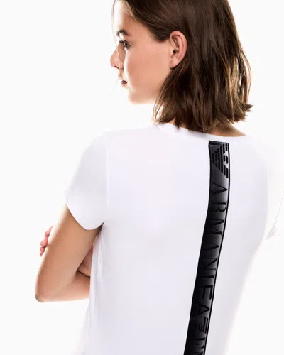 Ea7 Dynamic Athlete Crew-neck T-shirt In Natural Ventus7 Technical Fabric In White