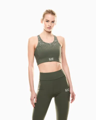 Ea7 Dynamic Athlete Sports Bra In Ventus7 Technical Fabric In Green