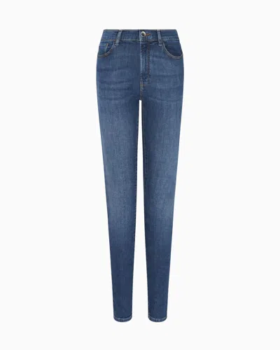 Emporio Armani J20 High-waisted Super-skinny Leg Jeans In A Worn-look Stretch Denim