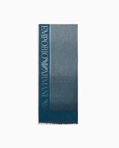 Emporio Armani Stole With Gradient Micro Check Motif