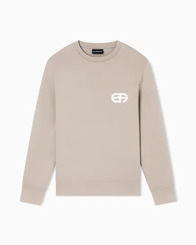 Emporio Armani Double-jersey Sweatshirt With Embossed Embroidered Ea Logo