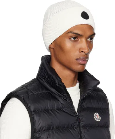 Moncler Off-white Logo Cotton Beanie