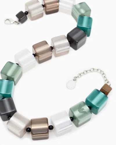 Emporio Armani Necklace With Cubes And Micro Spheres