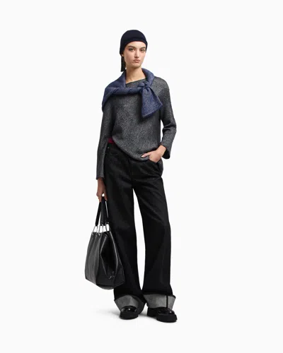Emporio Armani Winter Urbanism Capsule Collection Asymmetrical Jumper In An Alpaca Blend
