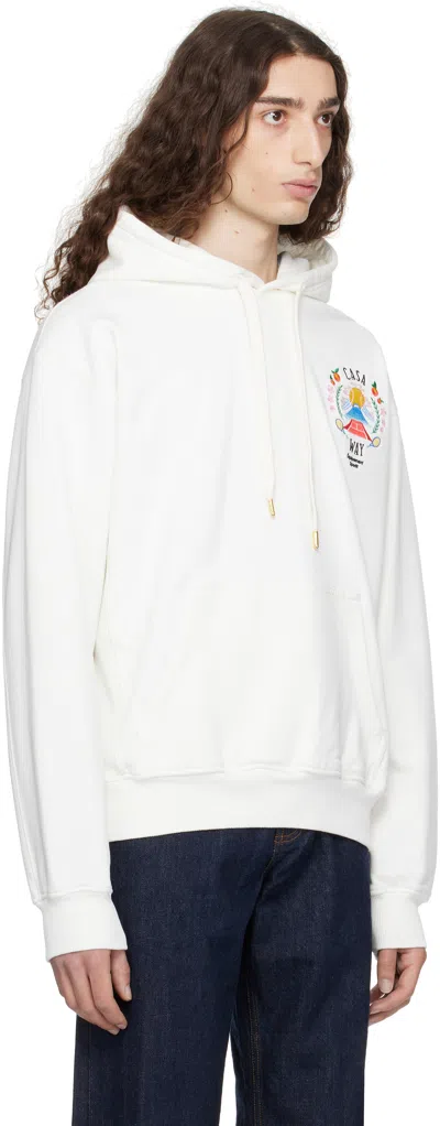 Casablanca Cotton Sweatshirt With Front Pocket And Hood In White