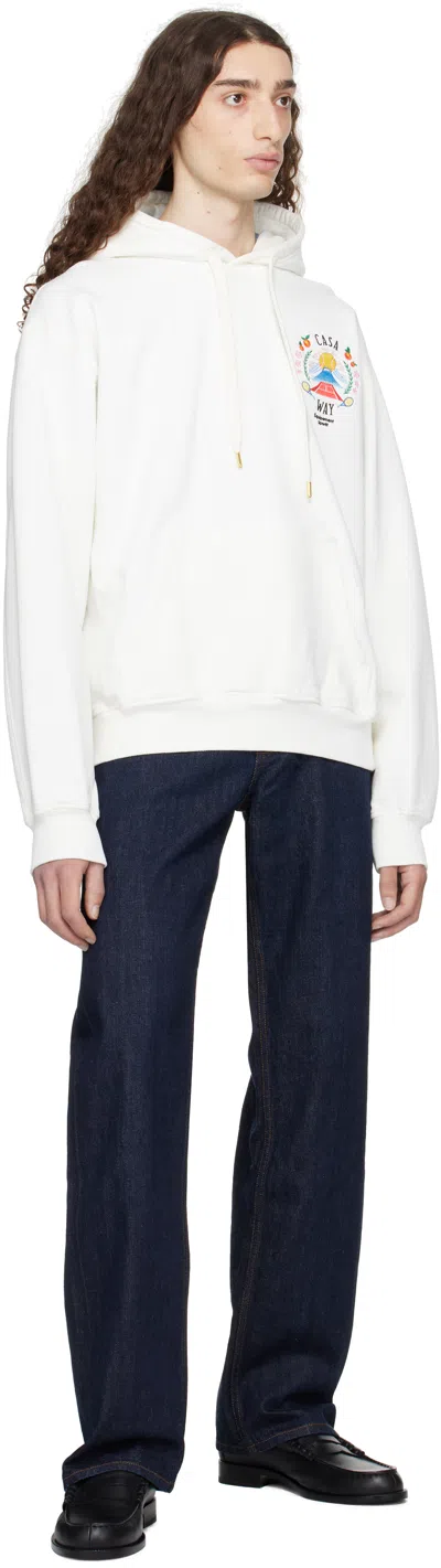 Casablanca Cotton Sweatshirt With Front Pocket And Hood In White
