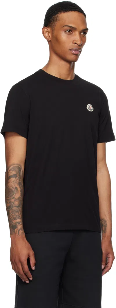 Moncler Three-pack Black Logo Patch Cotton T-shirts