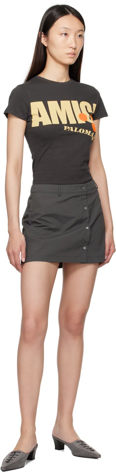 Paloma Wool Gray Ice Tea Miniskirt In Black
