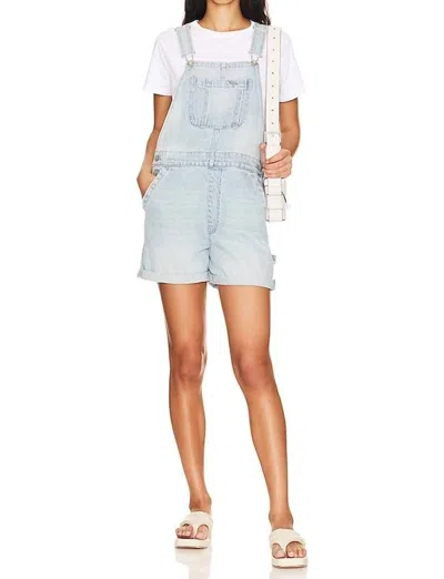 Pistola Beatrix Denim Short Overalls In Surfrider In Blue