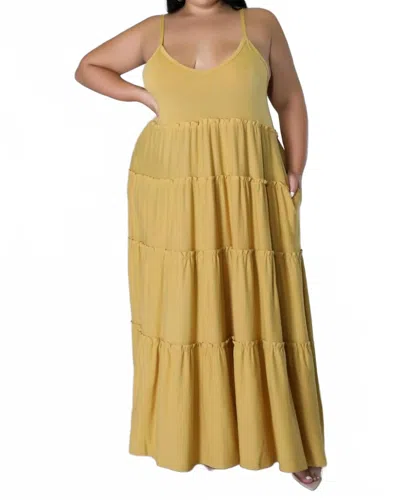 5besties Simple Moment Dress - Plus In Yellow