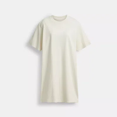 Coach Outlet New York T Shirt Dress In Organic Cotton In White