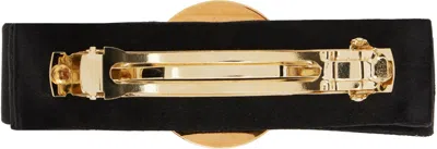 Versace Medusa-plaque Decorative-stitch Hairpin In Black