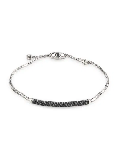 John Hardy Women's Essentials Sterling Silver, Treated Black Sapphire & Black Spinel Bolo Bracelet In Metallic