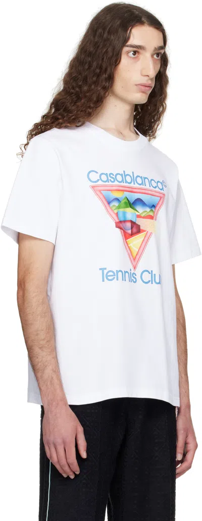Casablanca White Tennis Club Print T-shirt In White