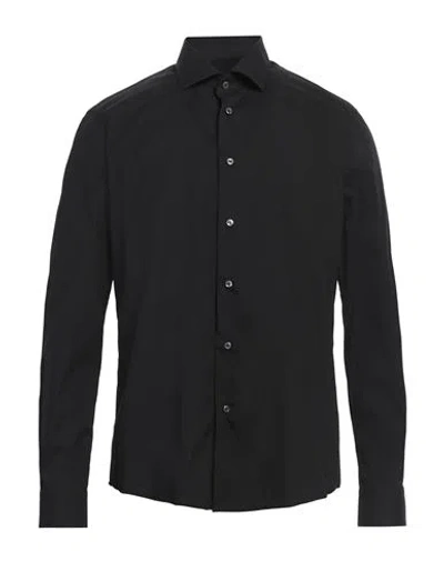 Brian Dales Man Shirt Black Size 15 ½ Cotton, Polyamide, Elastane In Black