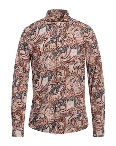 Brian Dales Man Shirt Rust Size 16 Cotton In Brown