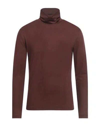 Royal Row Man T-shirt Chocolate Brown Size L Virgin Wool