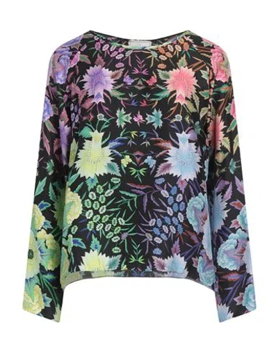 Pierre-louis Mascia Woman Top Black Size L Silk In Multi