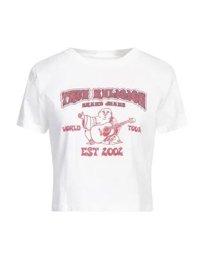 True Religion Woman T-shirt White Size L Cotton, Elastane In White
