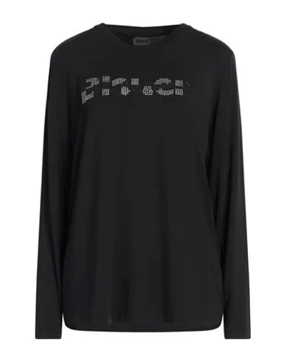 Blauer . Woman T-shirt Black Size M Modal, Elastane In Black