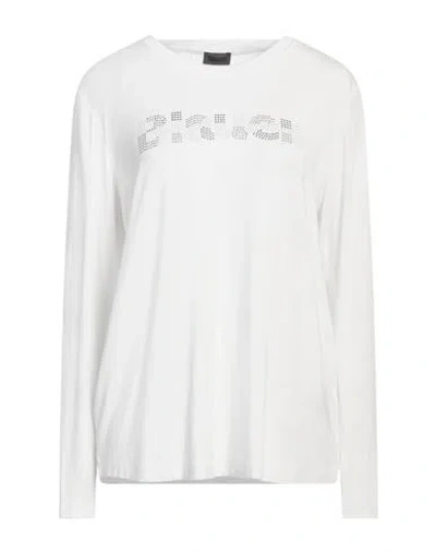 Blauer . Woman T-shirt White Size Xl Modal, Elastane In White
