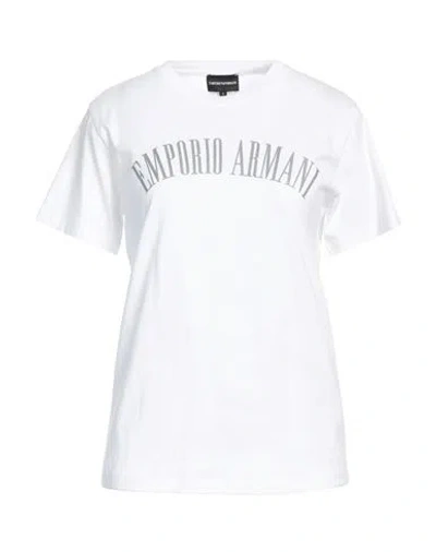 Emporio Armani Woman T-shirt White Size L Cotton In White