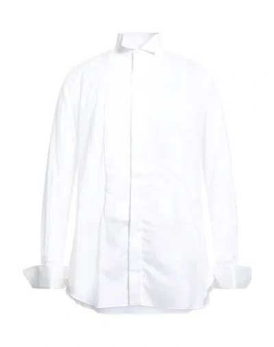 Brioni Man Shirt White Size 17 Cotton In White