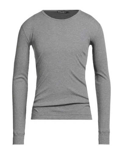 Dolce & Gabbana Man T-shirt Grey Size 50 Cotton In Gray