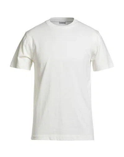 Burberry Man T-shirt White Size L Cotton, Elastane In Neutral