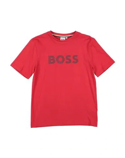 Hugo Boss Boss Toddler Boy T-shirt Red Size 6 Cotton, Elastane In Red