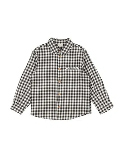 Lalalù Toddler Boy Shirt Dark Brown Size 5 Cotton In Black