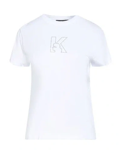 Karl Lagerfeld Woman T-shirt White Size L Cotton In White
