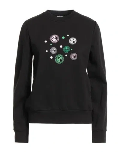 Karl Lagerfeld Woman Sweatshirt Black Size L Organic Cotton In Black