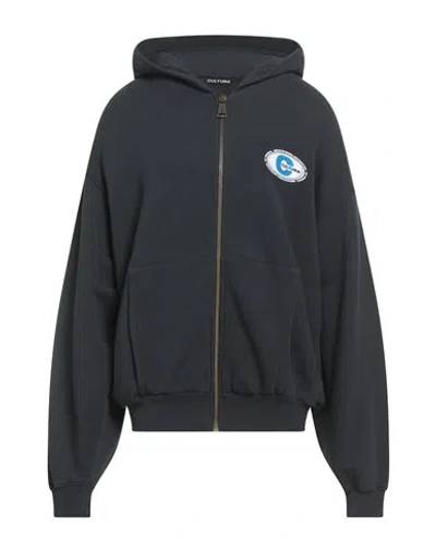 Cultura Man Sweatshirt Charcoal Size Xl Cotton In Black