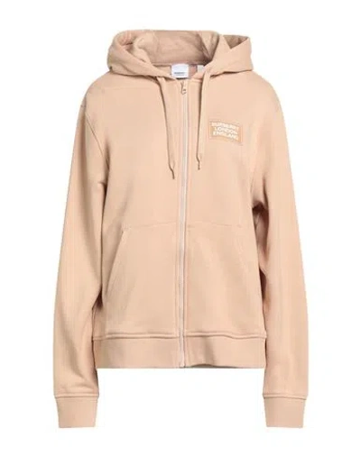 Burberry Woman Sweatshirt Sand Size Xl Cotton In Brown