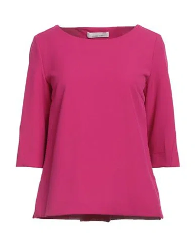 Liviana Conti Woman Top Fuchsia Size 12 Polyester, Viscose, Elastane In Pink