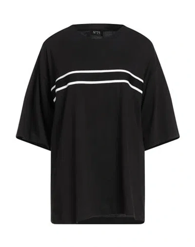 N°21 Woman T-shirt Black Size L Cotton In Black
