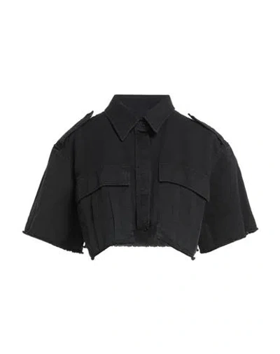 Heron Preston Woman Shirt Black Size M Cotton, Linen In Black