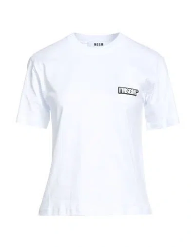 Msgm Woman T-shirt White Size M Cotton In White
