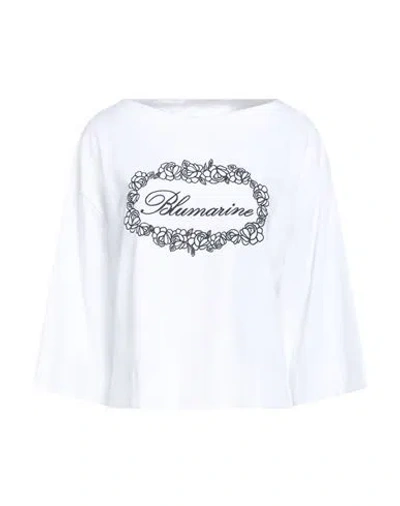 Blumarine Woman T-shirt White Size 12 Cotton, Elastane In White