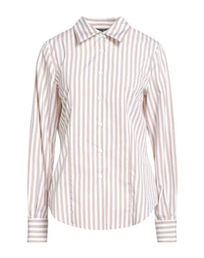 Luisa Spagnoli Woman Shirt Light Brown Size M Cotton In White