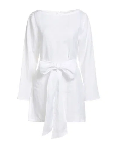 Luisa Spagnoli Woman Top White Size Xl Linen In White