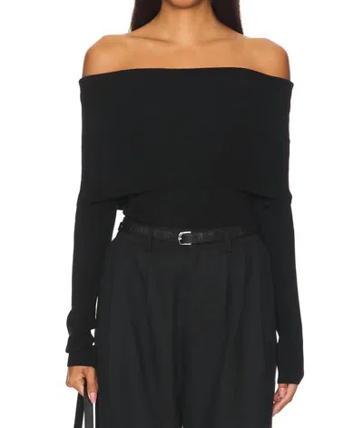 A.l.c Evelyn Merino Off Shoulder Top In Black In Black
